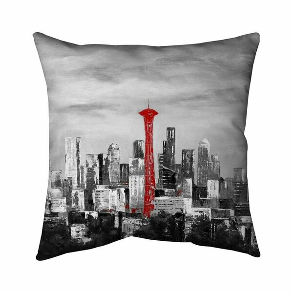 Fondo 20 x 20 in. Space Needle In Red-Double Sided Print Indoor Pillow FO2796884